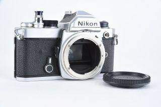 Vintage Nikon Fm 35mm Slr Film Camera Body With Front Cap & Fresh Battery V85