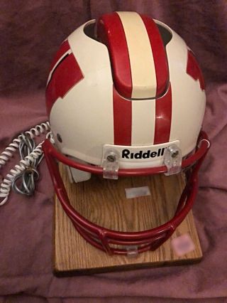 Vintage Wisconsin Badgers Riddell Football Helmet Telephone Nardi Enterprises
