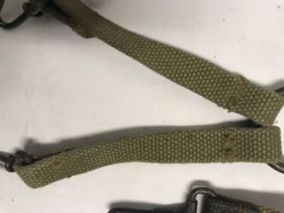 US Military WW2 Era Combat Suspenders Cartridge Belt Suspenders Set Khaki A1 4