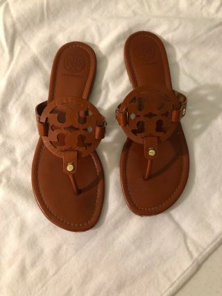 Pre - Owned Tory Burch Miller Sandals.  Size 9.  Vintage Brown Color.