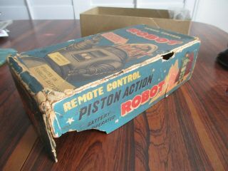 VINTAGE ROBBY THE ROBOT - GOLD PISTON ACTION ROBOT W/ BOX - NOMURA 1960 ' s 11