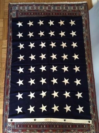 Vintage Hand Sewn American Flag 48 Stars