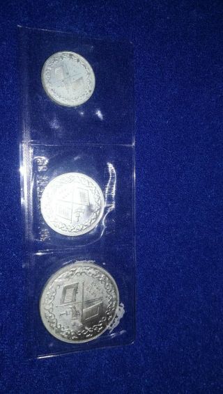 Ras Al Khaimah 1,  2 & 5 Riyals 1969 (AH1389),  Proof Set,  silver,  rare 2
