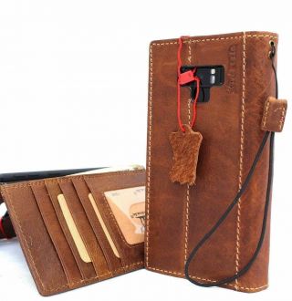 Samsung Galaxy Note 9 Book Wallet Leather Case Handmade Vintage Luxury