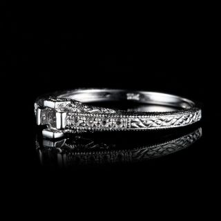 3.  5mm Round Vintage Engagement Semi Mount Ring Bezel Setting 10K White Gold 5