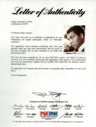 Muhammad Ali Autographed Signed 5x7 Photo Vintage PSA/DNA G56779 2