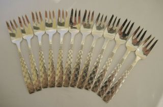 12pce Vintage Danish Jens Harald Quistgaard Stjerne Finn Christensen cake forks. 2