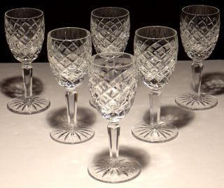 6 Vintage Waterford Crystal Comeragh Sherry Glasses 5 1/4 " Ireland