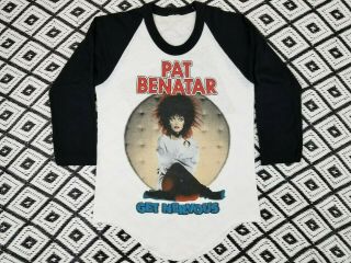 Vintage Pat Benatar T Shirt 82 - 83 Concert Tour,  50/50,  Raglan,  Tag Size Sm