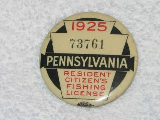 Pa Pennsylvania Fishing License 1925 Wow