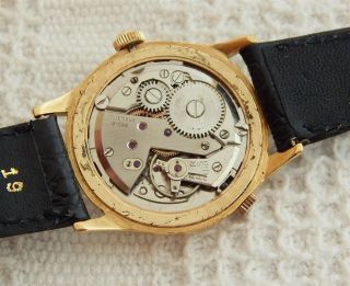 VINTAGE TRIPLE DATE CALENDAR ULYSSE NARDIN 33.  7MM GOLD PLATED CASE SERVICED 2