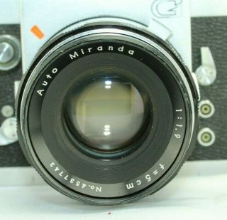 Vintage MIRANDA G SLR Camera 35mm with Auto Lens 1:1.  9 5 Cm 4537743 3