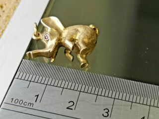 Heavy Georg Jensen Elephant,  Vintage Gold Charm,  UK Hallmarked Gold Cp 5