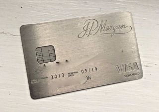 Jp Morgan Chase Palladium Metal Visa Credit Card Rare