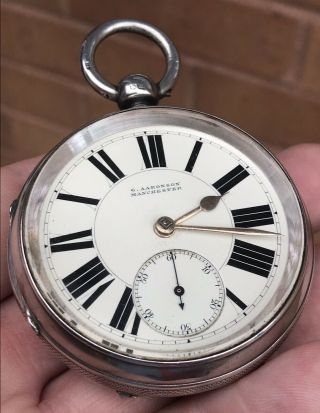 A Gents Large Early Antique Solid Silver Fully Manchester Pocket Watch.