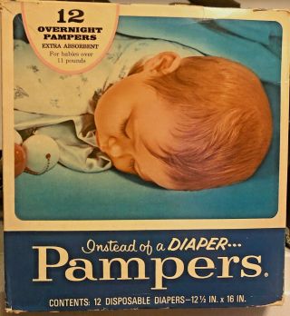 Vintage Plastic Crinkly Pampers Toddler Overnight Diapers Abdl