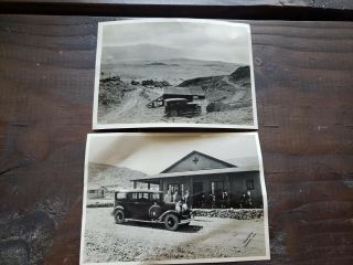 Antique Signed Frasher Photos Death Valley Gold Rush Mine Cars California Vtg