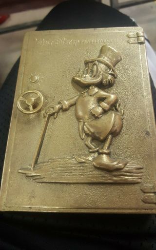 Extremely Rare Walt Disney Scrooge Mcduck Old Antique Brass Vault Piggy Bank