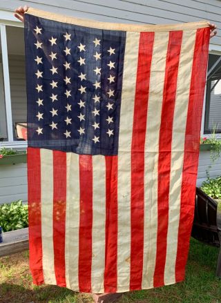 Antique Historic American Flag 45 Stars Utah Admission To Union,  From 1896 - 1908