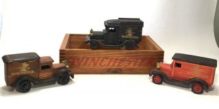 Vintage Winchester Ammo Crate & Delivery Trucks Advertising Toys Display 3