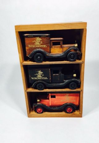 Vintage Winchester Ammo Crate & Delivery Trucks Advertising Toys Display 4