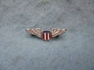 Wwii Us Air Corps Pilot Wings Sterling Sweet Heart Pin Home Front Jewelry Ww2