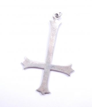 Vintage Cross Pendant Gothic Large Solid Heavy 925 Sterling Silver 17.  6g
