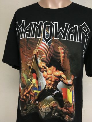 Manowar Hammer Of The Gods Graphic T Shirt Black Vtg Early 2000s Xl Heavy Metal