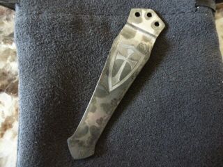 Steel Flame Knife Pocket Clip 2d Crusader Vintage Gunmetal Emerson 3 Hole