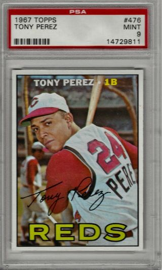 1967 Topps Tony Perez 476 Psa 9 Rare High - End Card Hard To Find