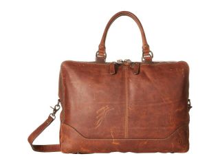 Frye Logan Work Messenger Bag Cognac Brown Leather Antique Pull Up Msrp: $558.  00