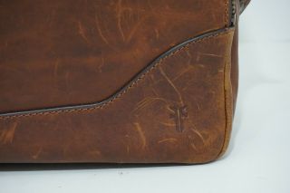 Frye Logan Work Messenger Bag Cognac Brown Leather Antique Pull Up MSRP: $558.  00 3