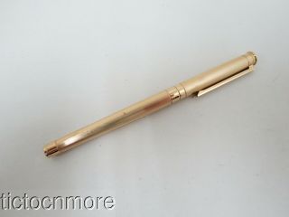 Vintage Montblanc Noblesse Gold Plated Fountain Pen W/ 18c - 750 Nib