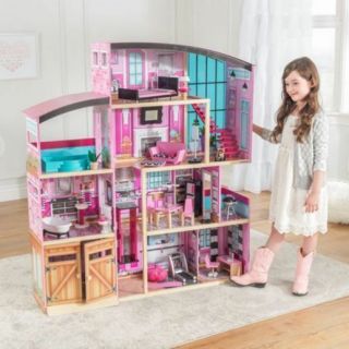 Barbie Size Kidkraft Wooden Dollhouse Shimmer Mansion,  30 Fashion Accessories