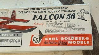 Vintage Carl Goldberg Falcon 56 Deluxe Balsa Wood Model Airplane Kit - Very Rare