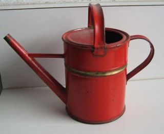 Antique Doll Tin German Red Antique Watering Can Toy