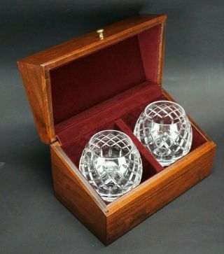Vintage Cartier Crystal Cognac Glasses Brandy Snifters In Presentation Case