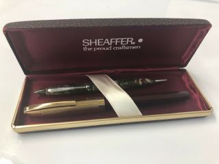 Vintage Sheaffer Imperial Viii Touchdown Fountain Pen 14k Nib & Sheaffer Pencil