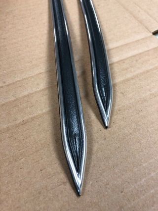 Vintage Type 5/8 " Charcoal W/ Chrome Body Side Molding Formed Pointed Ends