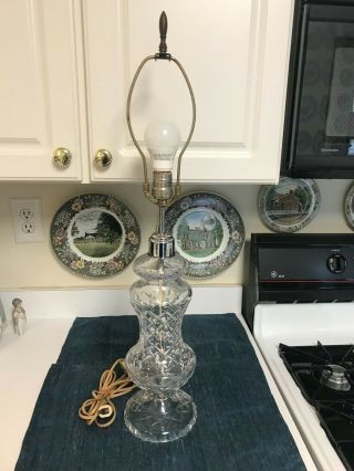 Stunning Large Vintage 27 " Waterford Cut Crystal Electric Table Lamp