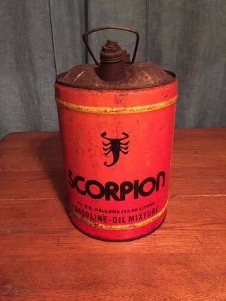 Rare Vintage Scorpion Snowmobile 6 1/4 Gallon Gas Oil Can