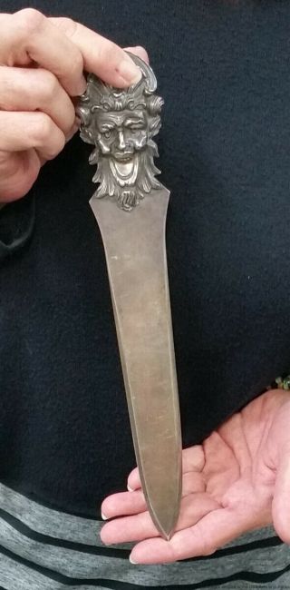 Buccellati Maschera Ligorica Rare Massive Sterling Silver Letter Opener Dagger 6