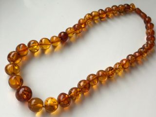 RARE Natural Vintage Amber Beads Antique Baltic Old Necklace 54.  18 gr 2