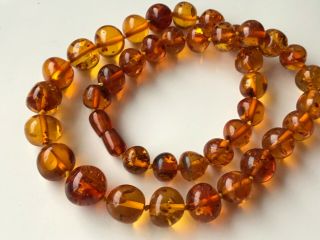 RARE Natural Vintage Amber Beads Antique Baltic Old Necklace 54.  18 gr 3