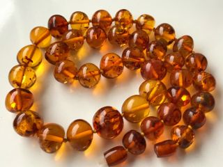 RARE Natural Vintage Amber Beads Antique Baltic Old Necklace 54.  18 gr 4