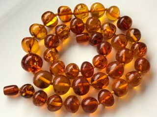 RARE Natural Vintage Amber Beads Antique Baltic Old Necklace 54.  18 gr 6