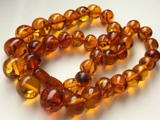 RARE Natural Vintage Amber Beads Antique Baltic Old Necklace 54.  18 gr 7