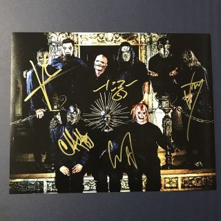 Slipknot Band Signed 11x14 Photo Autographed Corey Taylor Rare 5 Members