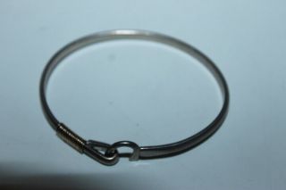 Vintage Sterling Silver 14k Sonya Ltd St.  Croix Hook Hammered Bracelet 12.  98g n2 3
