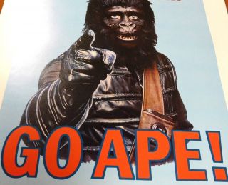Go Ape - Vintage 1974 Planet Of The Apes 5 Fox Films - Rare 30x40 Movie Poster